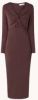 Mango Midi jurk met lange mouwen en uitsnijding in bruin online kopen