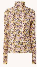 Selected Femme Hoogsluitende top met retro bloemenprint Veelkleurig online kopen