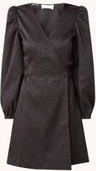 Selected Femme Zwarte Mini Jurk Slftanka Ls Short Wrap Dress B online kopen