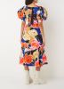 Ted Baker Harpia midi jurk met bloemenprint en pofmouw online kopen