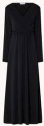 Vanilia Zwarte Maxi Jurk Uni Long Drape Dress online kopen