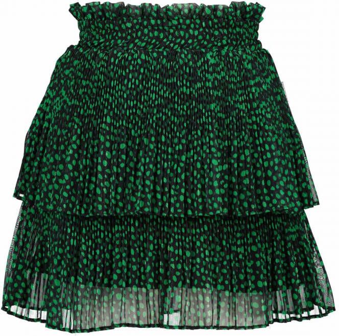 Vingino semi transparante rok Qisandra met all over print groen/zwart online kopen