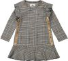 Koko Noko geruite jurk met contrastbies en glitters grijs/goud online kopen
