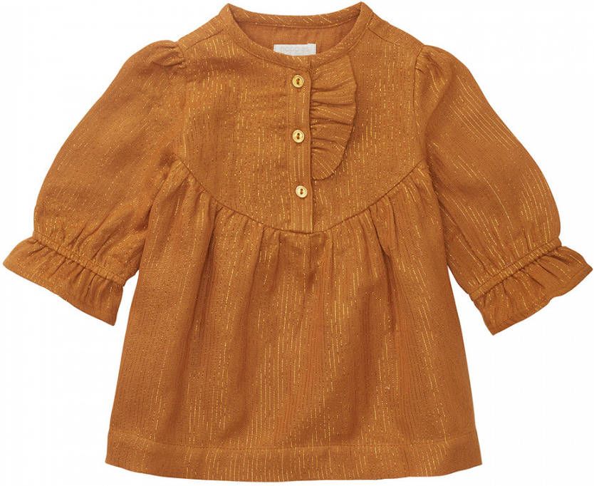 Noppies gestreepte baby jurk Sheridan okergeel online kopen