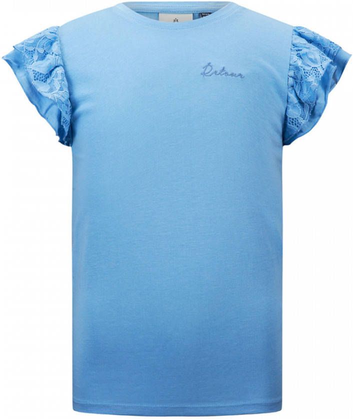 Retour Denim basic T shirt Drancy met kant lichtblauw online kopen