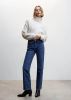 Mango Matilda mid waist straight fit jeans in medium wassing online kopen