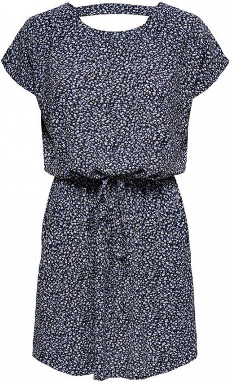 ONLY jurk ONLMARIANA van gerecycled polyester zwart/donkerblauw online kopen