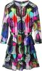 Desigual trapeze jurk met all over print en volant zwart/roze/rood/blauw/groen/wit online kopen