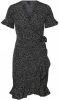 Vero Moda Mini jurk met overslag in zwart met witte stippen Veelkleurig online kopen