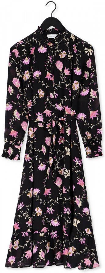 Fabienne Chapot gebloemde jurk Marina van gerecycled polyester zwart/lila online kopen