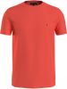 Tommy Hilfiger Slim Fit T Shirt ronde hals oranje, Effen online kopen