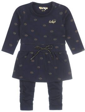 Dirkje baby jurk + legging met biologisch katoen donkerblauw/goud online kopen
