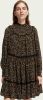 Scotch & Soda 168914 5382 scotch and soda smocked and tiered long sleeved dress space floral cinnamon spice online kopen