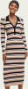 Scotch & Soda Ribgebreide midi jurk in wolblend met gestreept dessin online kopen