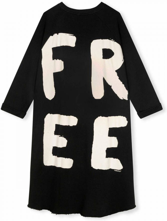 10DAYS Free oversized midi trui jurk met backprint en steekzakken online kopen