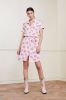 Fabienne Chapot blousejurk Boyfriend Cara met all over print en ceintuur gebroken wit/ roze online kopen