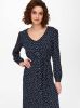 ONLY jurk ONLPRIME met stippen en plooien donkerblauw/wit online kopen