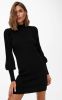 ONLY ribgebreide jurk ONLKATIA met plooien zwart online kopen