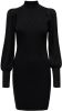 ONLY ribgebreide jurk ONLKATIA met plooien zwart online kopen