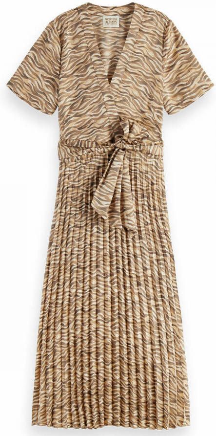 Scotch & Soda Midi jurk met van satijn met pliss&#xE9 online kopen