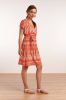 Smashed Lemon A lijn jurk Janice met ceintuur rood/oranje online kopen