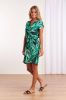 Smashed Lemon jurk Marcia met bladprint en ceintuur zwart/groen online kopen