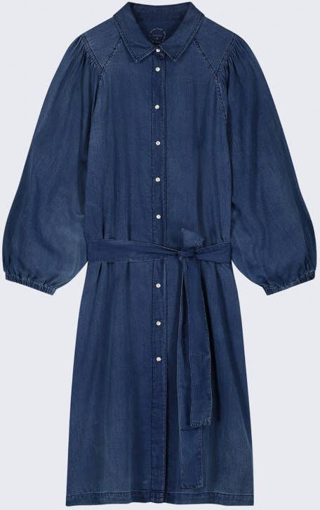 Summum 5s1334 11631 blouse dress cotton indigo sateen online kopen