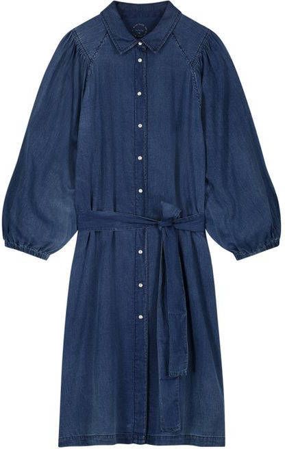 Summum 5s1334 11631 blouse dress cotton indigo sateen online kopen