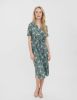 VERO MODA jurk VMVICA met all over print en ceintuur groen/wit online kopen