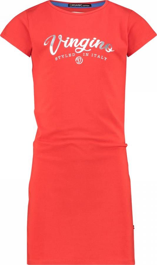 Vingino Essentials T shirtjurk met logo rood online kopen
