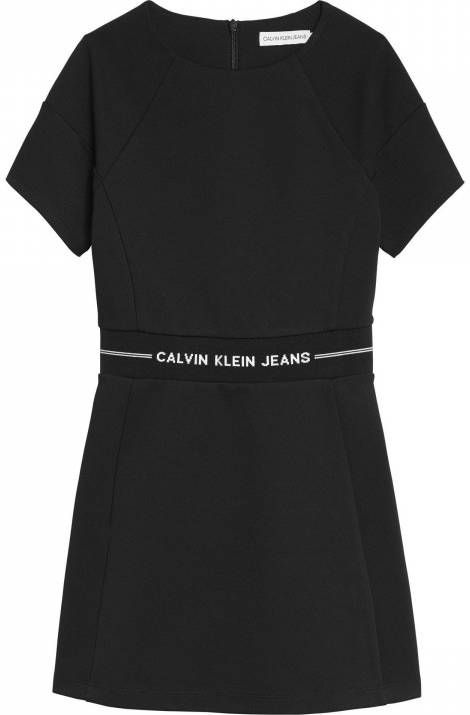 Calvin Klein Skaterjurk INTARSIA LOGO WAIST PUNT met logo opschrift online kopen