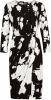 Claudia Sträter jurk met all over print en plooien zwart/wit online kopen