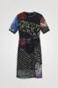 Desigual semi transparante jurk met all over print zwart online kopen