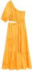 Mango off shoulder maxi jurk met open detail oranje online kopen