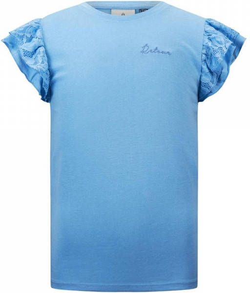 Retour Denim basic T shirt Drancy met kant lichtblauw online kopen
