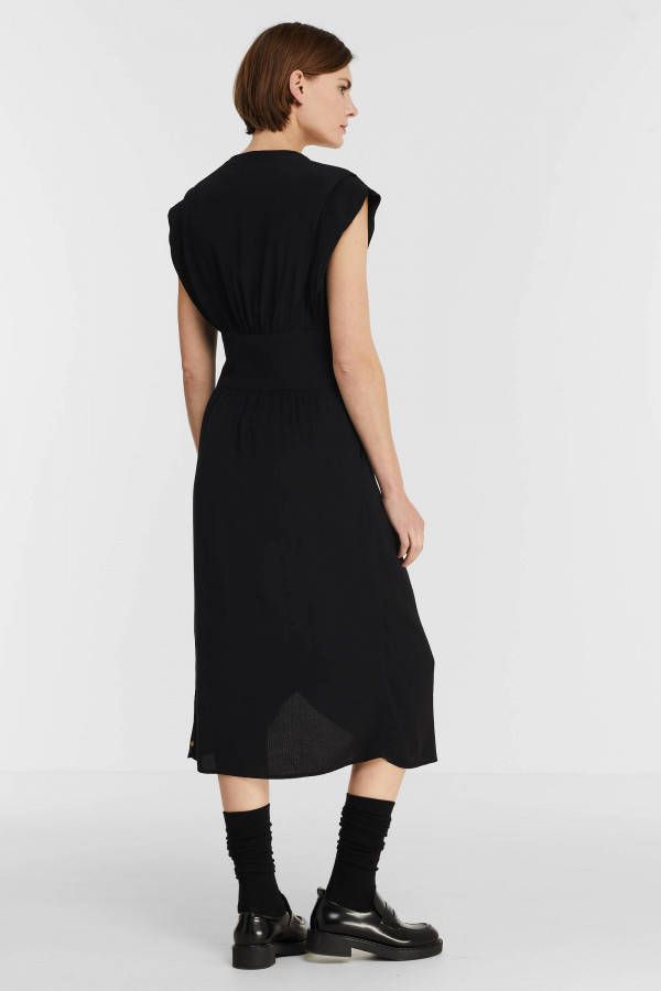 Scotch & Soda Midi jurk met V hals met plooidetail online kopen