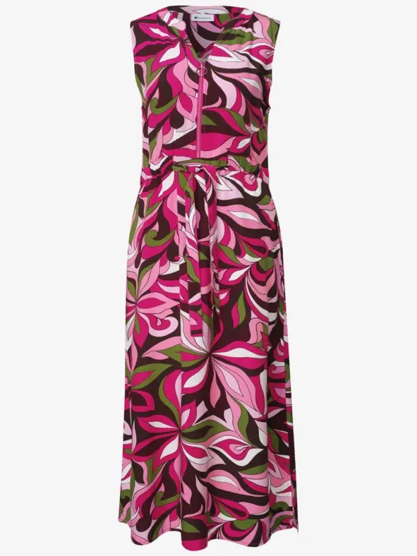 Street One Midi-jurk met gespleten hals en ritssluiting roze, foto 3