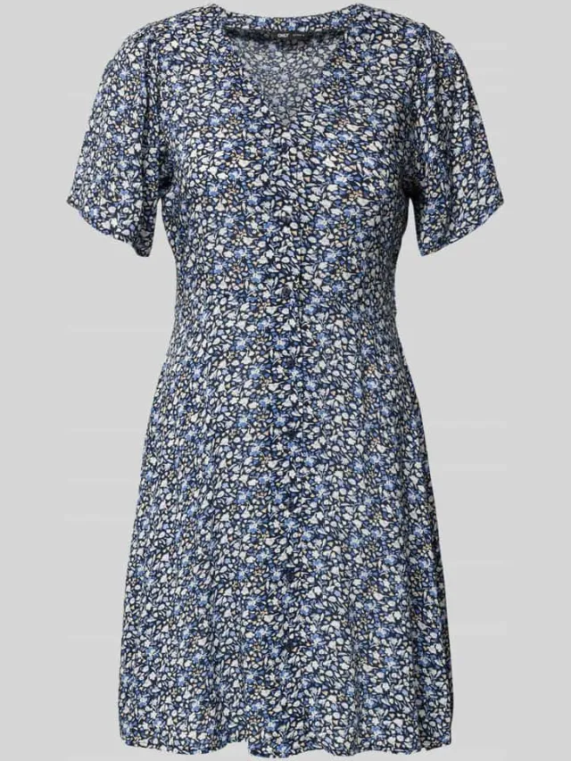 Only Mini-jurk van pure viscose model 'EVIDA' marineblauw, foto 2