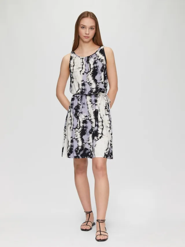 QS Women-Jurk-92A0 GREY/BLACK grijs