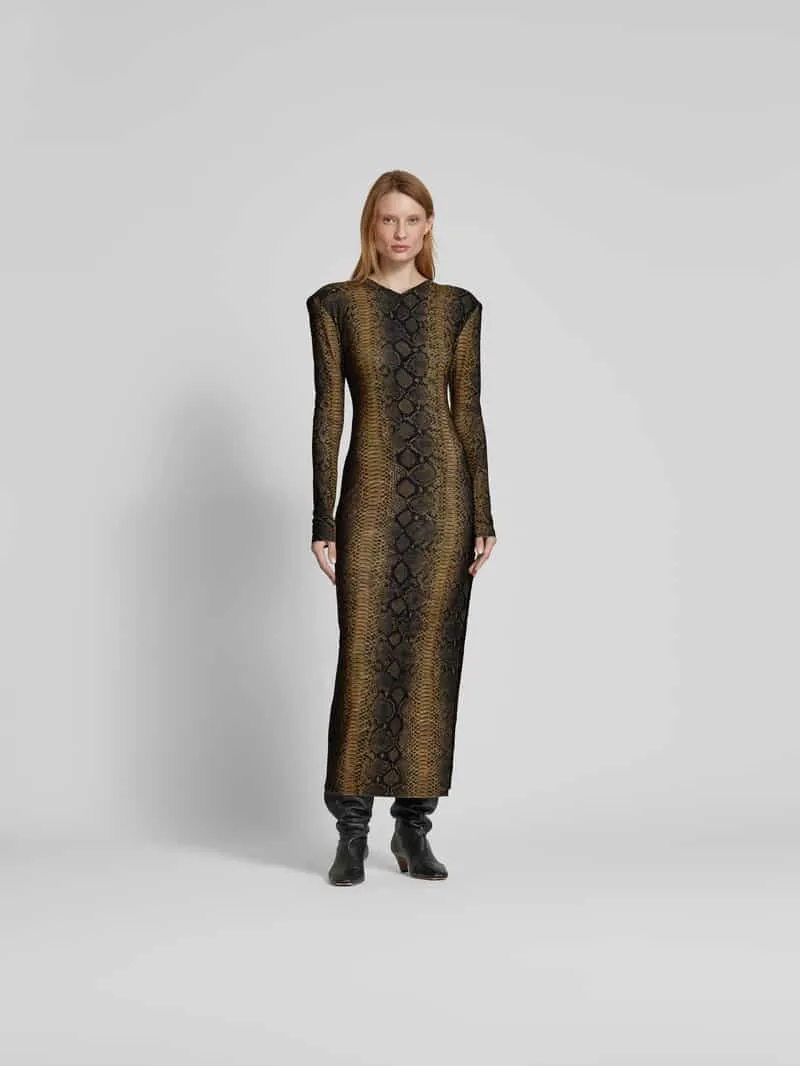 Norma Kamali Maxi-jurk met V-hals Middenbruin