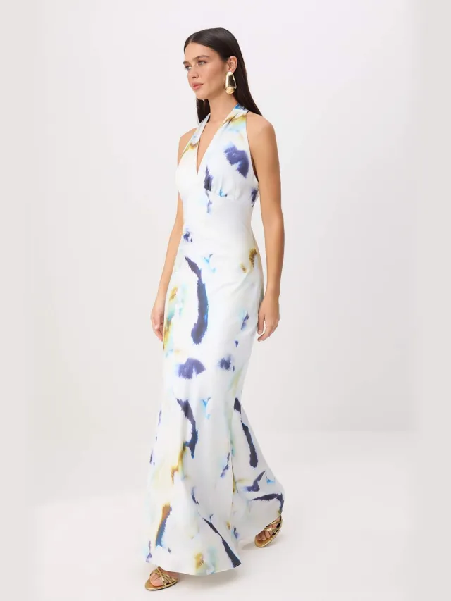 Trendyol TRENDYOLMİLLA Dames Meerkleurig Abstract Maxi Mouwloos Zeemeermin Avond & Gala Jurk veelkleurig, foto 2