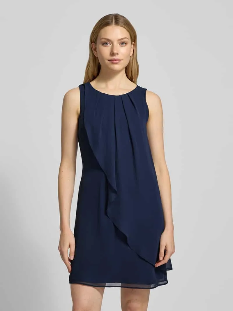 Swing Cocktailjurk met licht uitlopend rokdeel Marineblauw