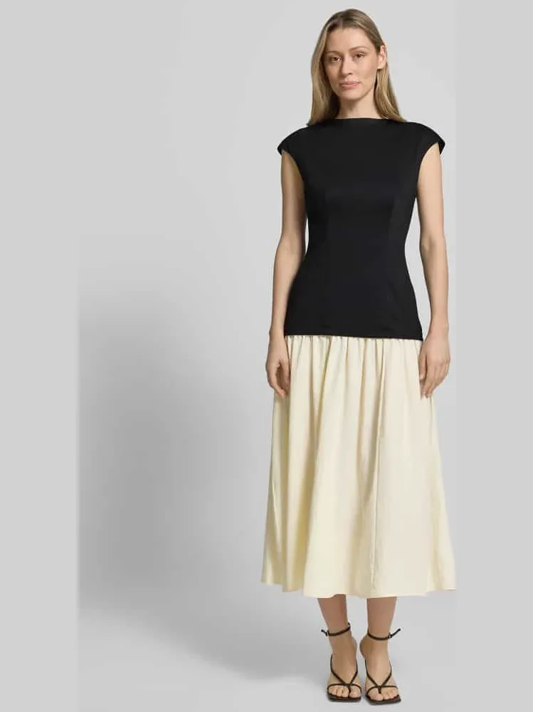 Little Mistress midi-jurk in 2-in-1-look Zwart