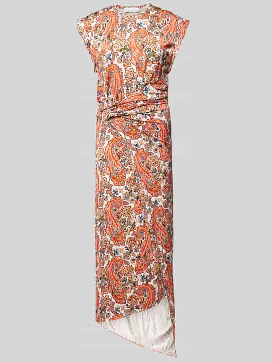 Rabanne Maxi-jurk met ronde hals oranje, foto 2