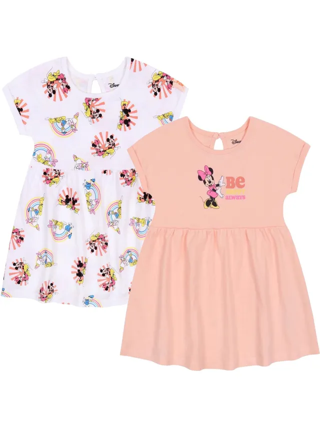 Disney 2x Zomer babyjurkje - Mickey Mouse and Friends veelkleurig