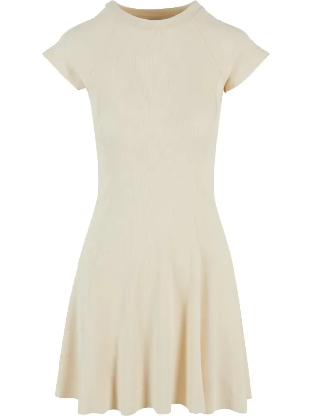 Urban Classics Dames/Dames Ribbed Skater Dress (Wit zand) Gebroken wit