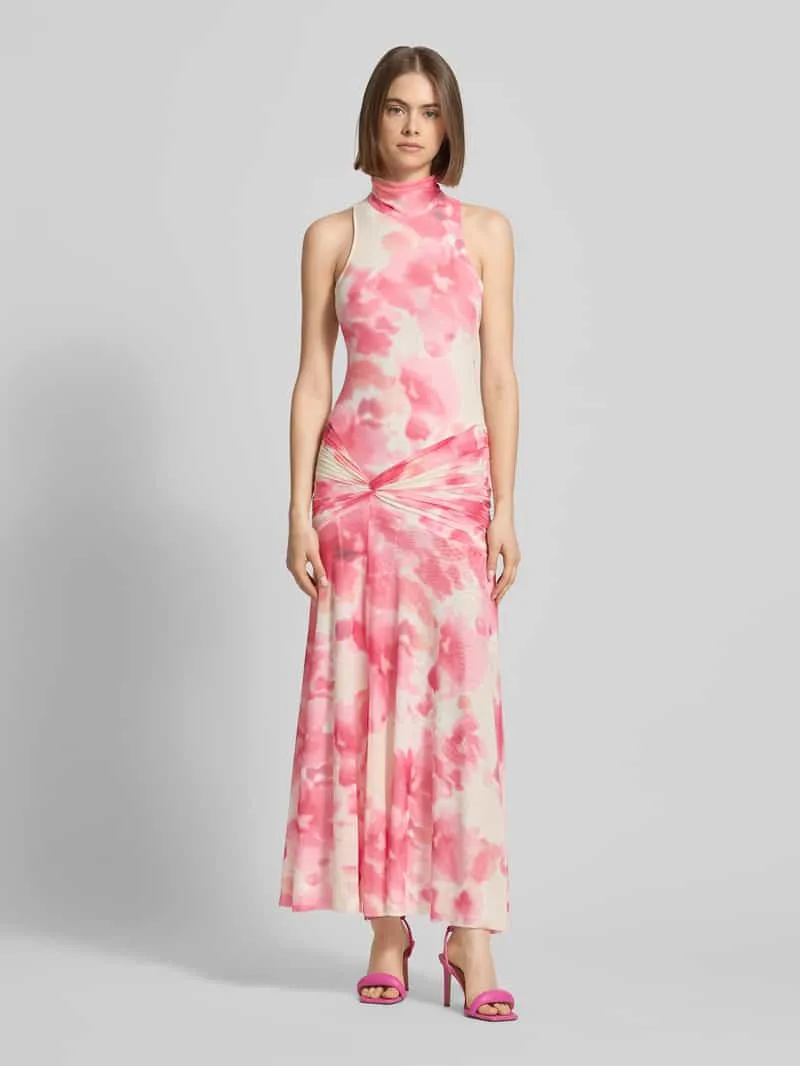 bardot Cocktailjurk in all-over look met knoopdetail Felroze