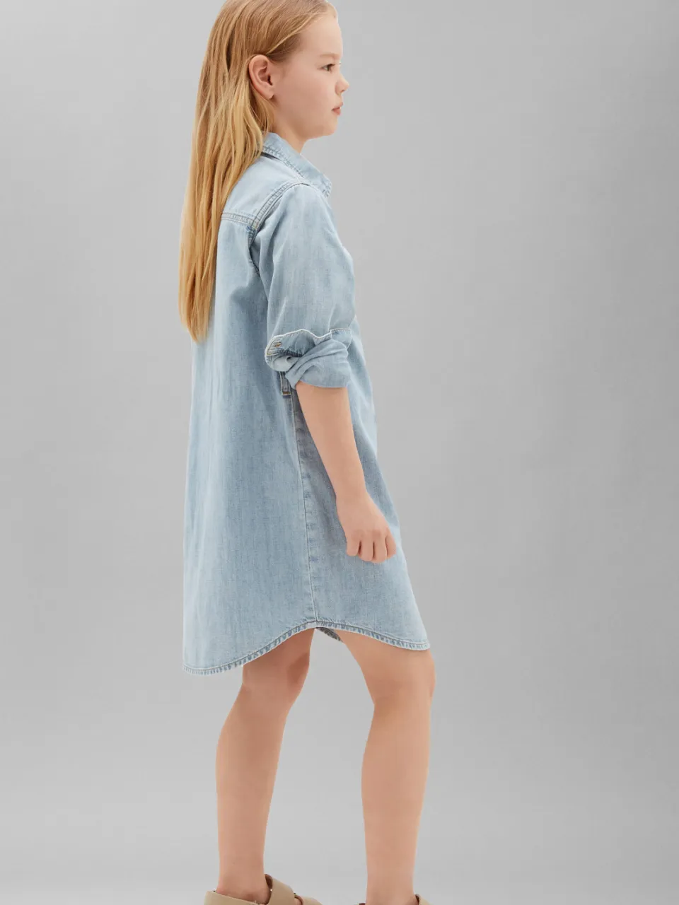 Calvin Klein spijkerjurk met ceintuur lichtblauw andrew wash, foto 3