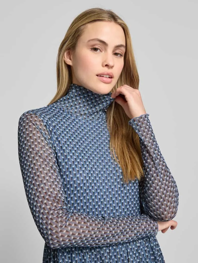 Smith and Soul Midi-jurk van mesh met opstaande kraag blauw, foto 3