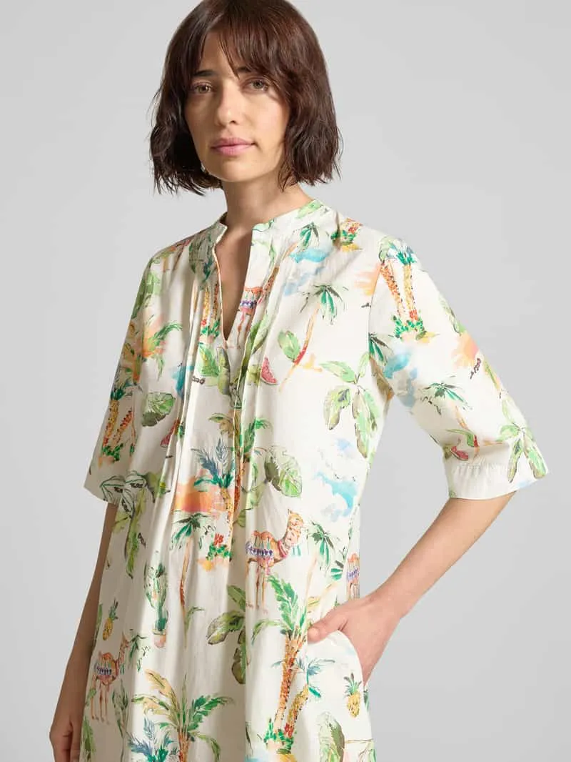 Emily Van den Bergh midi-jurk met tuniekkraag offwhite, foto 4